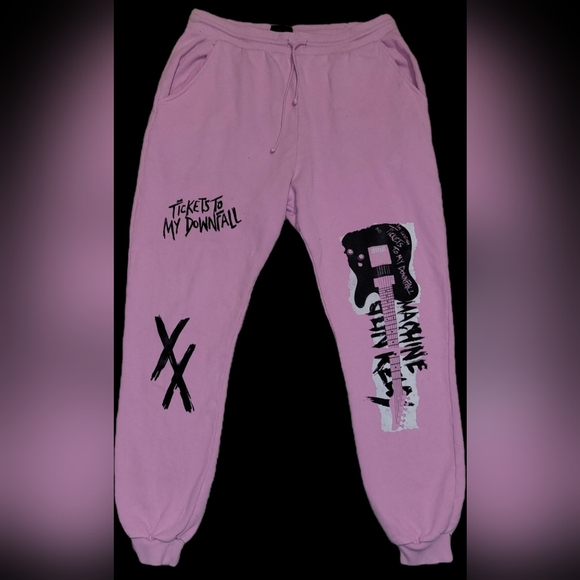 Machine Gun Kelly Other - MGK Tickets To My Downfall RARE Pink Sweatpants Size XL